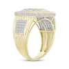 Thumbnail Image 2 of Men's Baguette & Round-Cut Multi-Diamond Domed Center Ring 1/4 ct tw 10K Yellow Gold