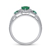 Thumbnail Image 3 of Cirari Couture Pear-Shaped Natural Emerald & Diamond Halo Ring 1/5 ct tw 14K White Gold