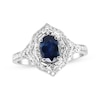 Thumbnail Image 1 of Cirari Couture Oval-Cut Natural Blue Sapphire & Diamond Ring 3/8 ct tw 14K White Gold