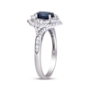 Thumbnail Image 2 of Cirari Couture Oval-Cut Natural Blue Sapphire & Diamond Ring 3/8 ct tw 14K White Gold