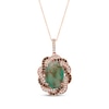 Thumbnail Image 0 of Le Vian Oval-Cut Aquaprase, White Topaz & Chocolate Quartz Necklace 14K Strawberry Gold 20"