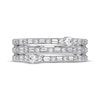 Thumbnail Image 3 of Baguette & Round-Cut Diamond Three-Row Faux-Stack Ring 1/2 ct tw 14K White Gold