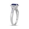 Thumbnail Image 2 of Octagon-Cut Natural Blue Sapphire & Diamond Ring 1/4 ct tw 14K White Gold