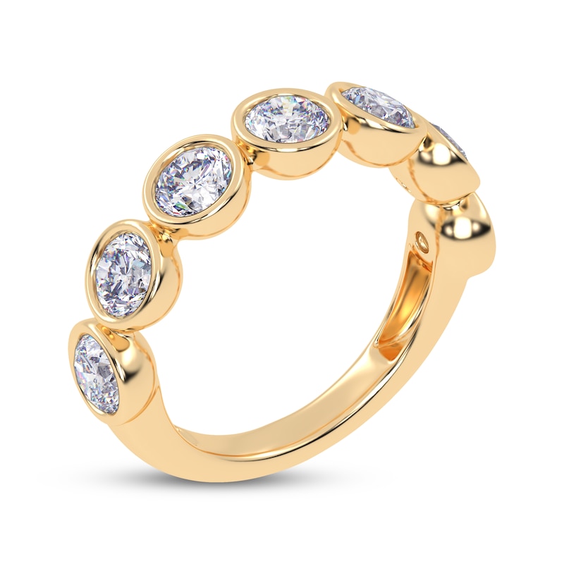 Main Image 2 of Lab-Grown Diamonds by KAY Seven-Stone Bezel-Set Anniversary Ring 2 ct tw 14K Yellow Gold