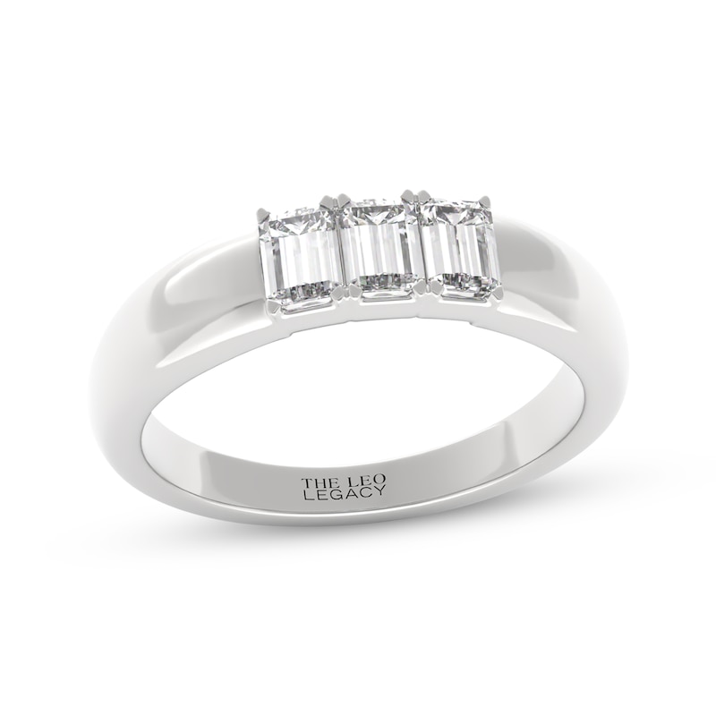 Main Image 1 of THE LEO Legacy Lab-Grown Diamond Emerald-Cut Wedding Band 5/8 ct tw 14K White Gold