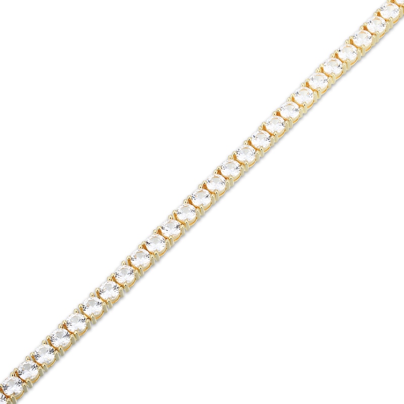 Main Image 2 of White Lab-Created Sapphire Line Bracelet 18K Yellow Gold-Plated Sterling Silver 7.25&quot;