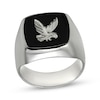 Thumbnail Image 1 of Men's Black Onyx Eagle Signet Ring Sterling Silver