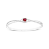 Thumbnail Image 1 of Heart-Shaped Lab-Created Ruby & White Lab-Created Sapphire Crossover Bangle Sterling Silver