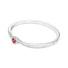 Thumbnail Image 2 of Heart-Shaped Lab-Created Ruby & White Lab-Created Sapphire Crossover Bangle Sterling Silver