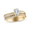 Thumbnail Image 1 of Oval-Cut Diamond Curve Bridal Set 7/8 ct tw 10K Yellow Gold