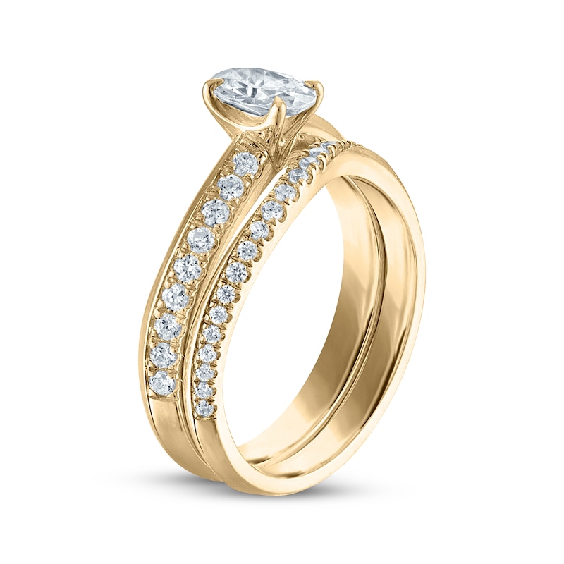 Main Image 2 of Oval-Cut Diamond Curve Bridal Set 7/8 ct tw 10K Yellow Gold