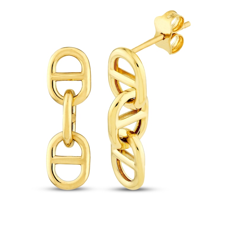 Main Image 1 of Mariner Link Drop Earrings 14K Yellow Gold