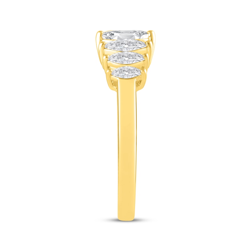 Main Image 2 of Lab-Grown Diamonds by KAY Marquise-Cut Seven-Stone Anniversary Ring 1 ct tw 14K Yellow Gold