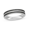 Thumbnail Image 1 of Neil Lane Men’s Black Diamond Hammered Wedding Band 1/3 ct tw 14K White Gold