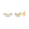 Thumbnail Image 1 of Memories Moments Magic Diamond Three-Stone Curved Stud Earrings 1/2 ct tw 10K Yellow Gold