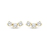 Thumbnail Image 2 of Memories Moments Magic Diamond Three-Stone Curved Stud Earrings 1/2 ct tw 10K Yellow Gold