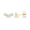 Thumbnail Image 3 of Memories Moments Magic Diamond Three-Stone Curved Stud Earrings 1/2 ct tw 10K Yellow Gold