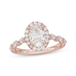 Neil Lane Artistry Oval-Cut Lab-Grown Diamond Halo Engagement Ring 2-1/2 ct tw 14K Rose Gold