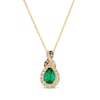 Thumbnail Image 1 of Le Vian Chocolate Twist Emerald Necklace 1/5 ct tw Diamonds 14K Honey Gold 19&quot;