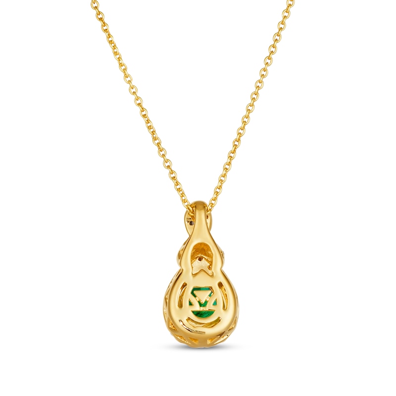 Main Image 3 of Le Vian Chocolate Twist Emerald Necklace 1/5 ct tw Diamonds 14K Honey Gold 19&quot;