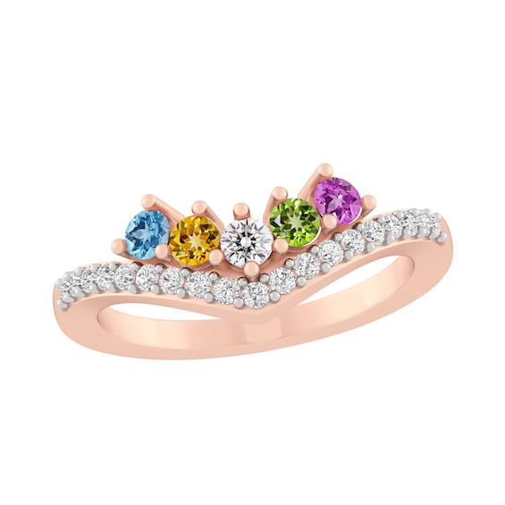 Birthstone Family & Mother's Ring (1-5 Stones)