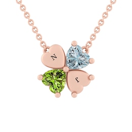 Couple's Color Stone Heart Necklace