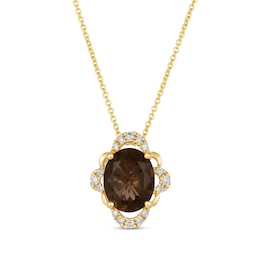 Le Vian Chocolate Quartz Necklace 1/6 ct tw Diamonds 14K Honey Gold 20&quot;