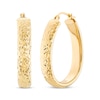 Thumbnail Image 1 of Diamond-Cut Oval Tube Hoop Earrings 14K Yellow Gold 30mm