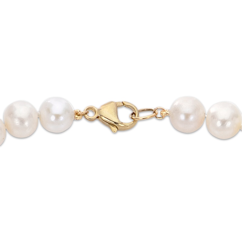 Men's Cultured Pearl Necklace 14K Yellow Gold 20