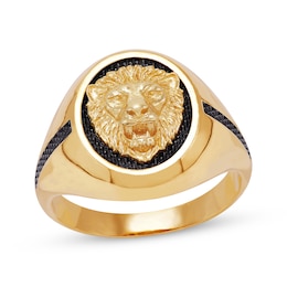 Lion Signet Ring 10K Yellow Gold