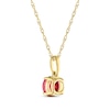 Thumbnail Image 3 of Lab-Created Ruby Solitaire Necklace 10K Yellow Gold 18&quot;