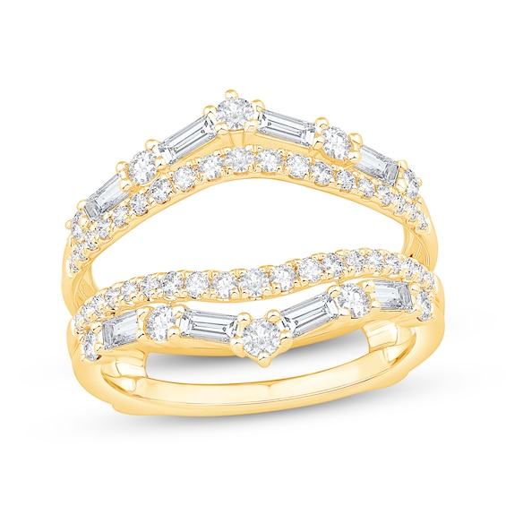 Baguette & Round-Cut Diamond Enhancer Ring 1 ct tw 14K Yellow Gold