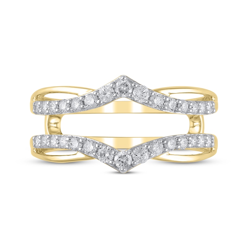 1.15 Ct. Double Row Prong Halo Ring Guard Enhancer in Yellow Gold