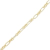 Thumbnail Image 1 of Three & One Hollow Link Figaro Necklace 4.5mm 10K Yellow Gold 18”