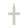 Thumbnail Image 1 of Men's Baguette & Round-Cut Diamond Cross Charm 2 ct tw 10K Yellow Gold