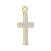 Thumbnail Image 2 of Men's Baguette & Round-Cut Diamond Cross Charm 2 ct tw 10K Yellow Gold