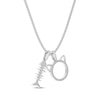 Thumbnail Image 2 of Diamond Cat & Fishbone Necklace 1/8 ct tw Sterling Silver 18&quot;