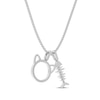 Thumbnail Image 3 of Diamond Cat & Fishbone Necklace 1/8 ct tw Sterling Silver 18&quot;