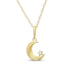 Thumbnail Image 1 of Children's Cubic Zirconia Moon & Star Necklace 14K Yellow Gold 13&quot;