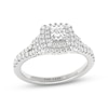 Thumbnail Image 1 of THE LEO Diamond Princess-Cut Double Halo Engagement Ring 7/8 ct tw 14K White Gold