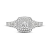 Thumbnail Image 3 of THE LEO Diamond Princess-Cut Double Halo Engagement Ring 7/8 ct tw 14K White Gold