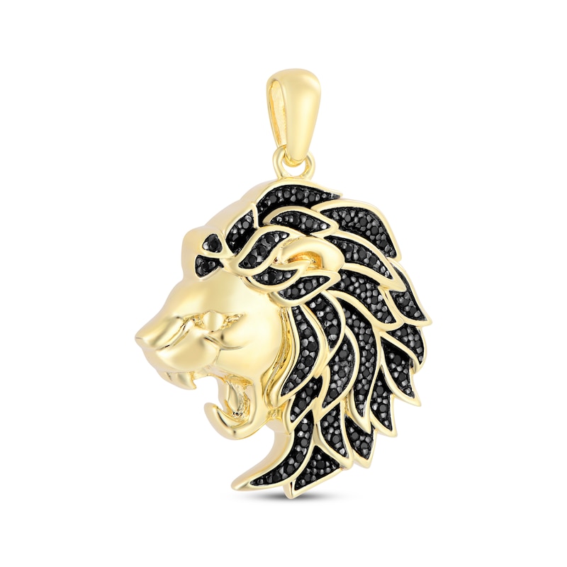 Main Image 2 of Black Diamond Lion Charm 1/3 ct tw 10K Yellow Gold