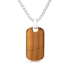 Thumbnail Image 0 of Men's Tiger's Eye Quartz Dog Tag Necklace Sterling Silver 18"