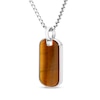 Thumbnail Image 1 of Men's Tiger's Eye Quartz Dog Tag Necklace Sterling Silver 18"