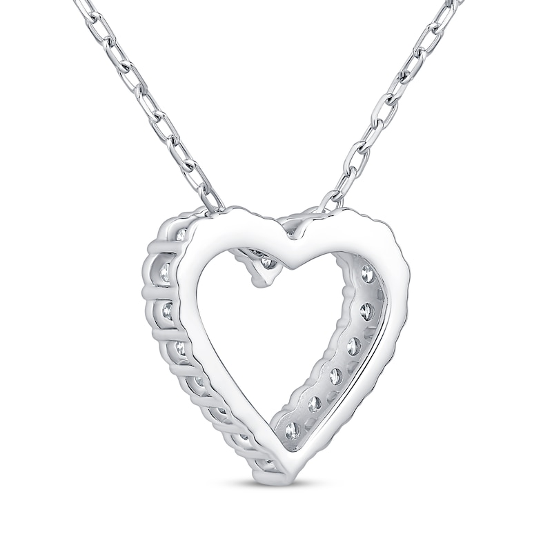 Diamond Heart Necklace 1 ct tw 10K White Gold 18