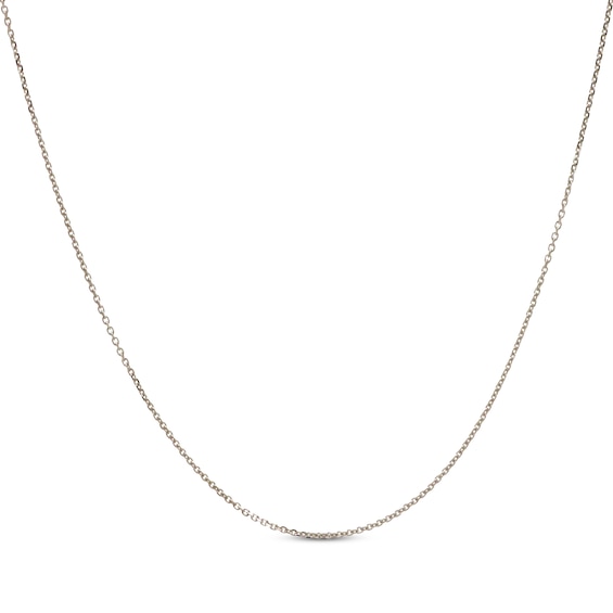 Solid Rolo Chain Necklace 0.89mm 14K White Gold 18"