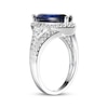 Thumbnail Image 1 of Marquise-Cut Blue & White Lab-Created Sapphire Ring Sterling Silver