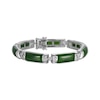 Thumbnail Image 1 of Nephrite Jade Link Bracelet Sterling Silver 7.25&quot;