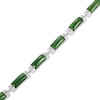 Thumbnail Image 2 of Nephrite Jade Link Bracelet Sterling Silver 7.25&quot;