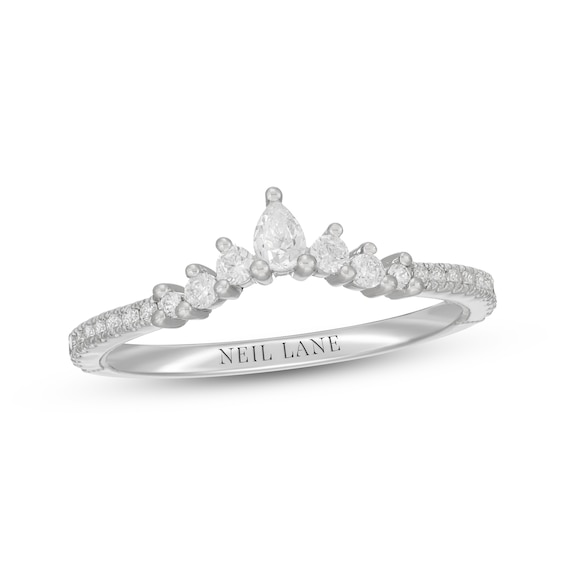 Neil Lane Pear-Shaped & Round-Cut Diamond Anniversary Ring 1/3 ct tw 14K White Gold